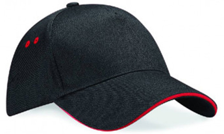 Personalised Black/Red Ultimate 5 Panel Cap - Image 2