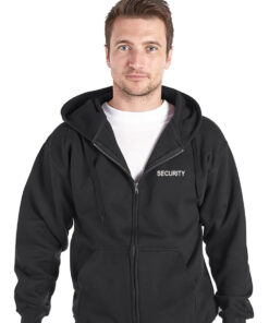 Embroidered SECURITY Black Zipped Hoody