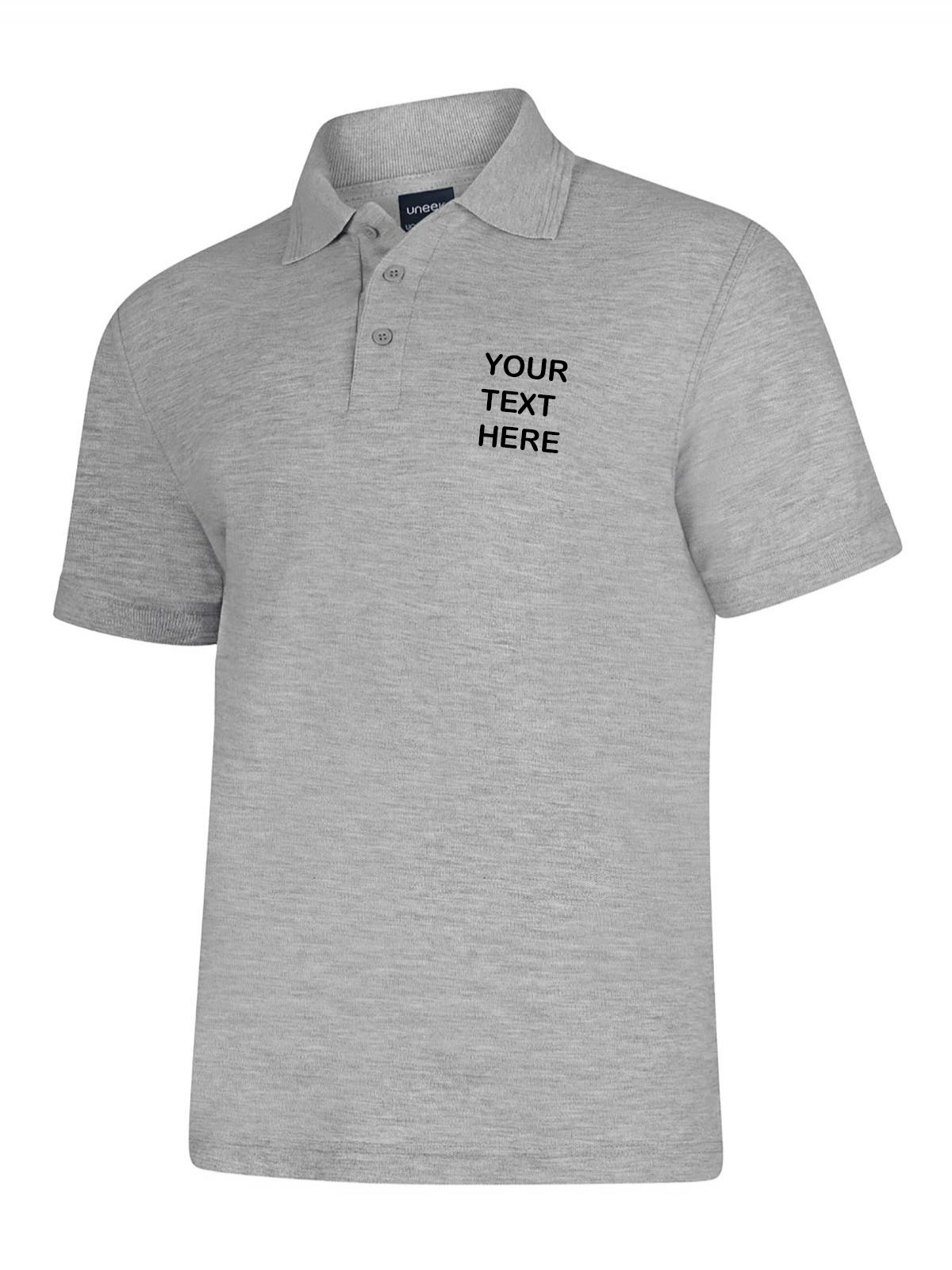 Personalised Heather Grey Polo Shirt