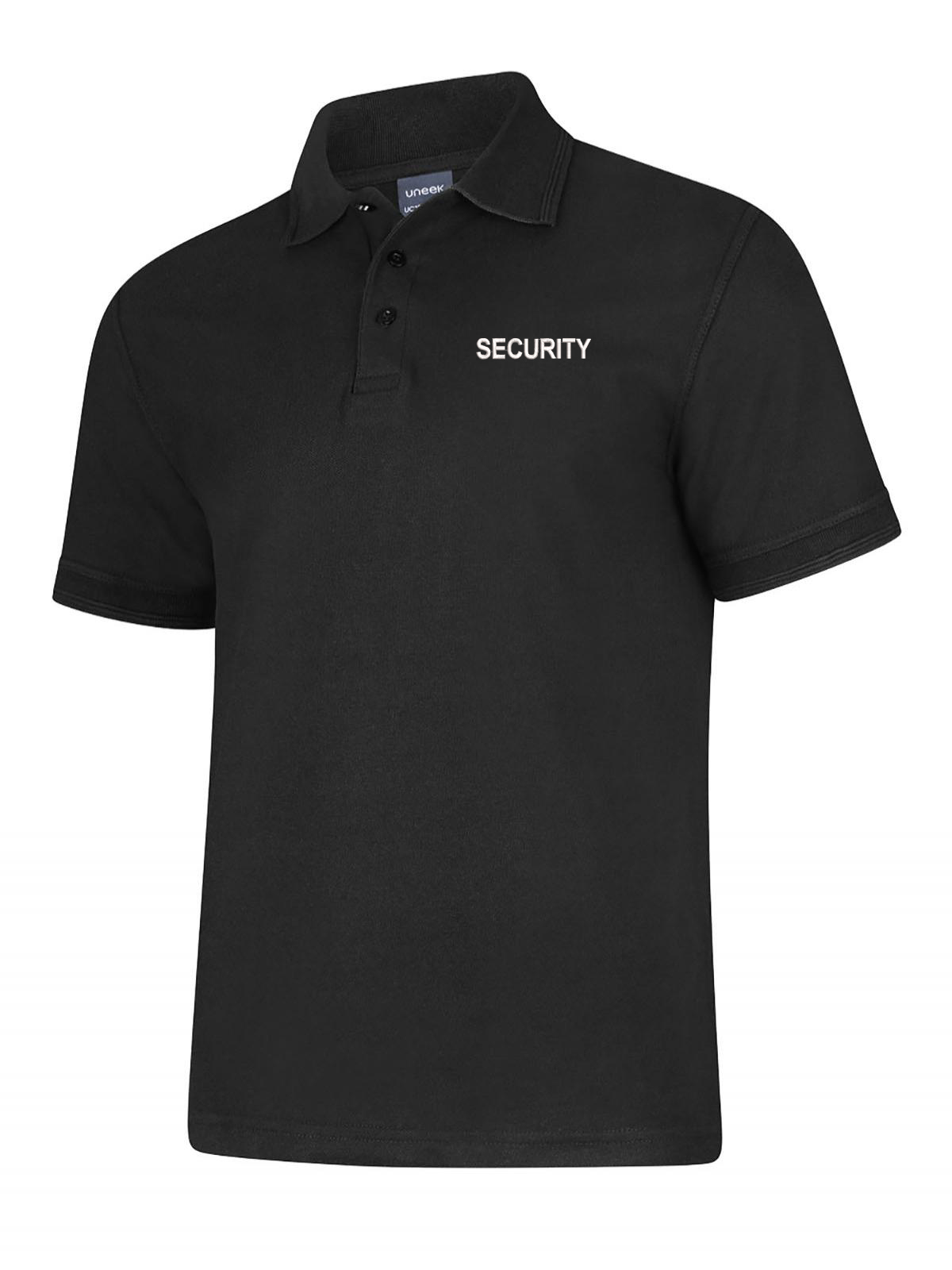 Embroidered SECURITY Black Polo Shirt