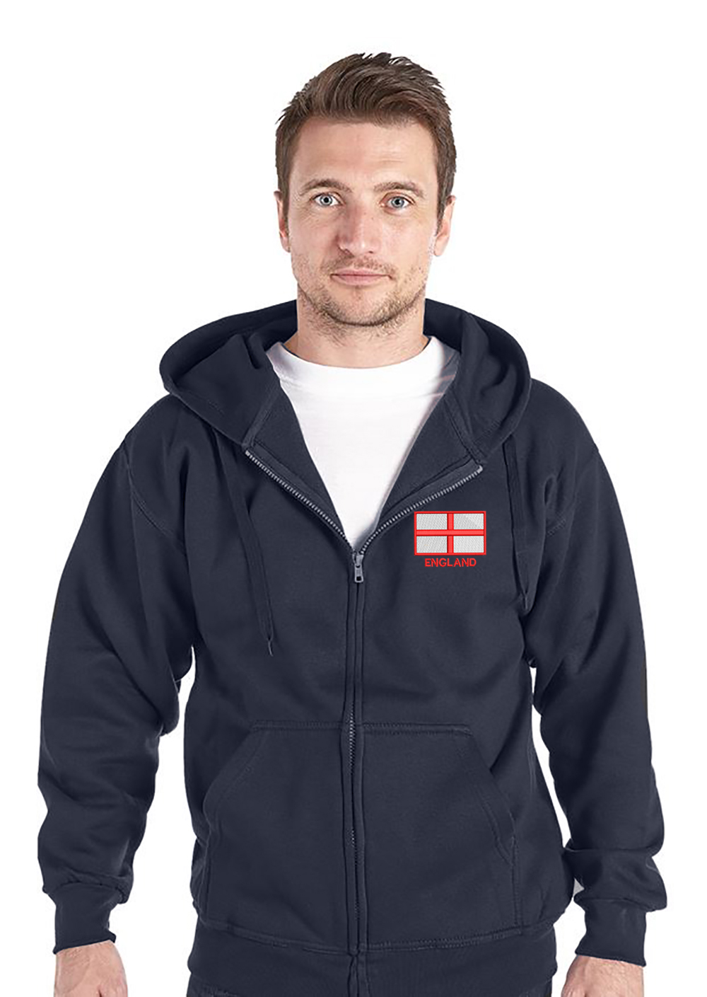 Embroidered St George flag Navy Blue Hoody