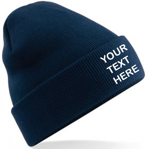 Personalised French Navy Blue Classic Beanie