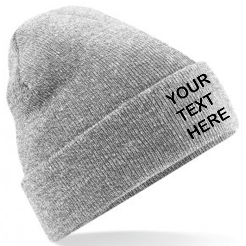 Personalised Heather Grey Classic Beanie