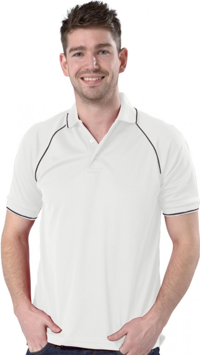 Personalised White/Graphite Grey Piped Polo Shirt - Image 2