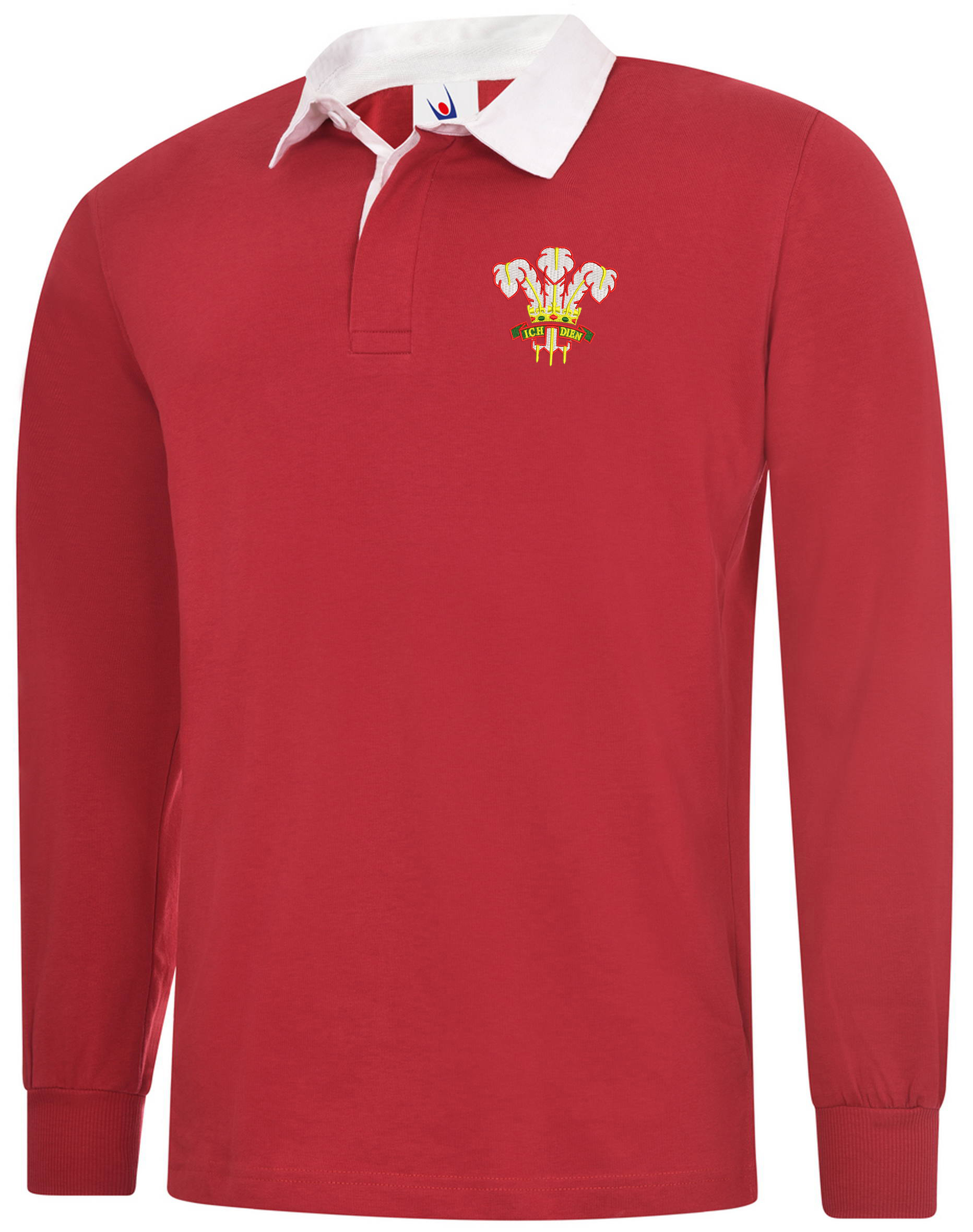 Embroidered Wales Red Rugby Shirt - Image 3