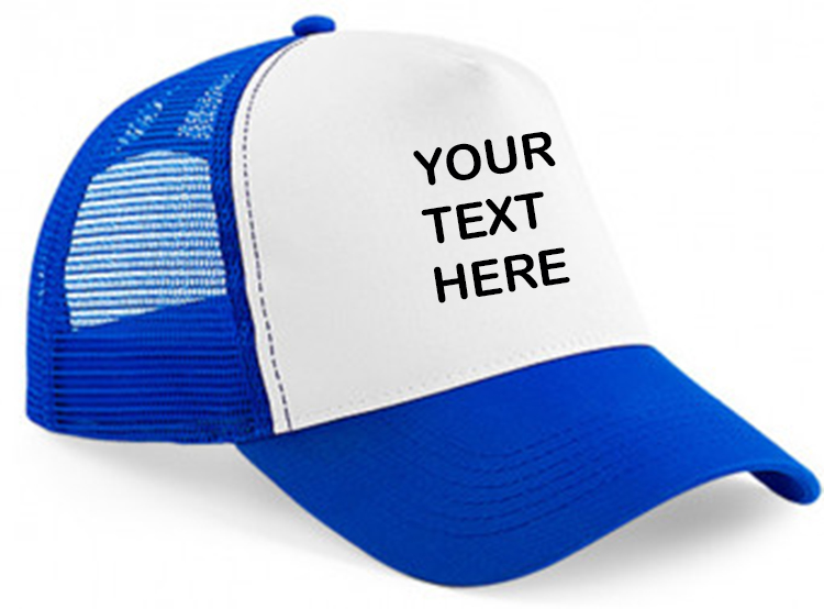 Personalised Royal/White Trucker Cap
