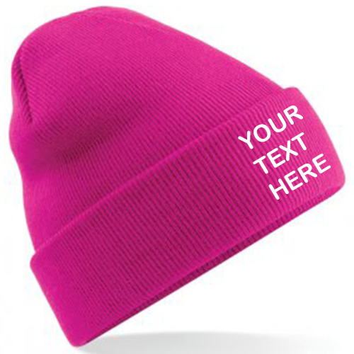 Personalised Fuchsia Pink Classic Beanie