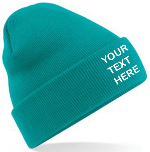 Personalised Emerald Green Classic Beanie