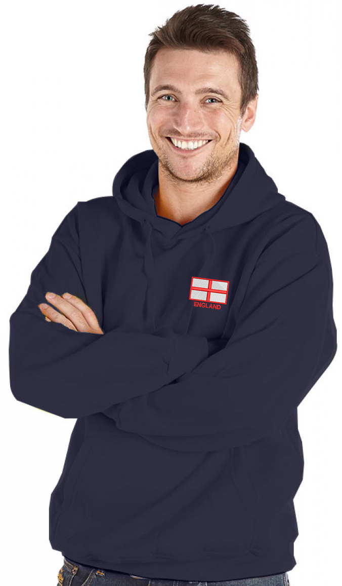 Embroidered St George flag Navy Blue Hoody - Image 2