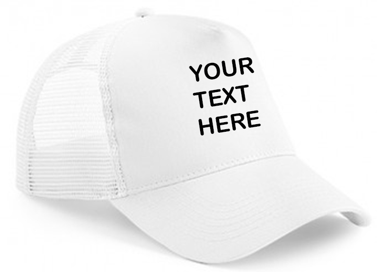 Personalised White/White Trucker Cap