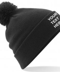 Personalised Black PomPom Beanie