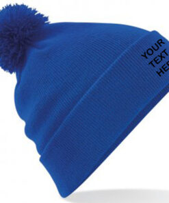 Personalised Bright Royal Blue PomPom Beanie