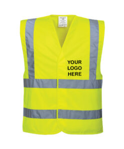 Personalised Hi-Vis Two Band & Brace Vest - C470  Yellow