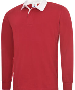 Alternative view of Personalised Red Rugby Shirt
