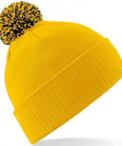 Alternative view of Personalised Gold/Black Contrast PomPom Beanie