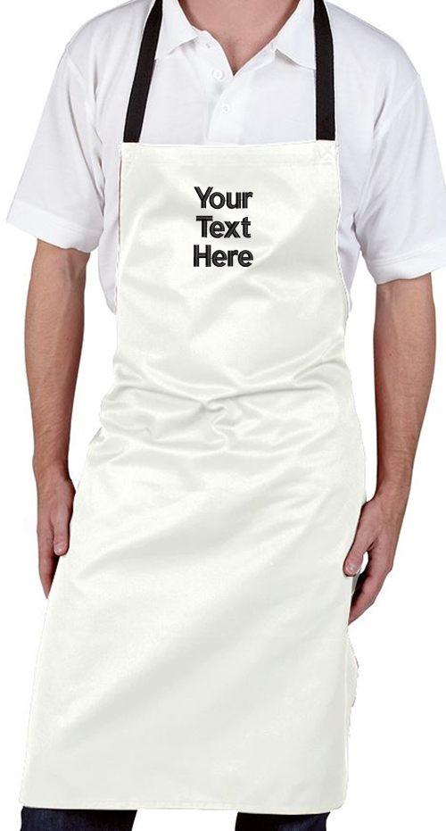 Personalised White Bib Apron - No Pocket