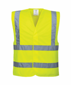 Alternative view of Personalised Hi-Vis Two Band & Brace Vest - C470  Yellow