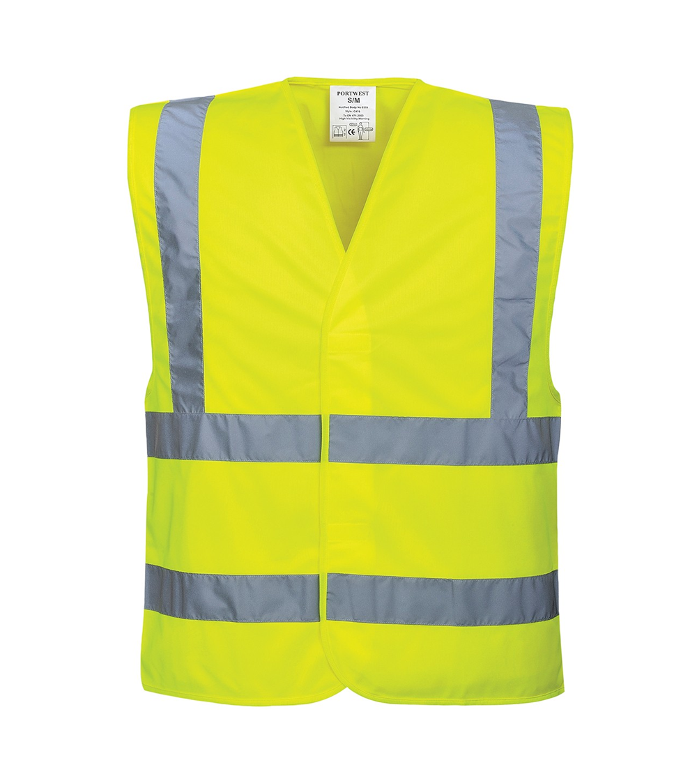 Personalised Hi-Vis Two Band & Brace Vest - C470 Yellow - Image 2