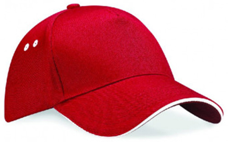 Personalised Red/White Ultimate 5 Panel Cap - Image 2