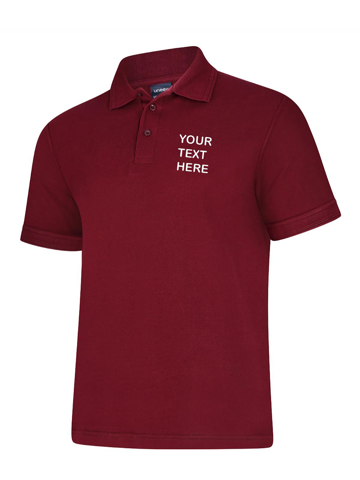 Personalised Maroon Polo Shirt