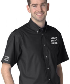 Personalised Black Short Sleeve Oxford Shirt