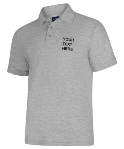 Personalised Heather Grey Polo Shirt