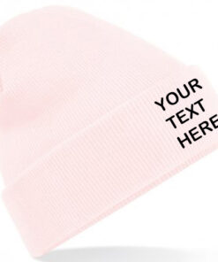 Personalised Pastel Pink Classic Beanie