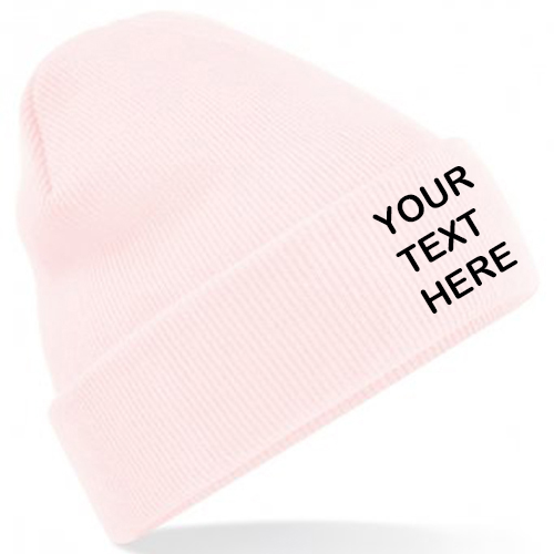 Personalised Pastel Pink Classic Beanie