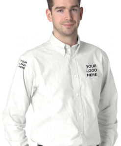 Personalised White Long Sleeve Oxford Shirt