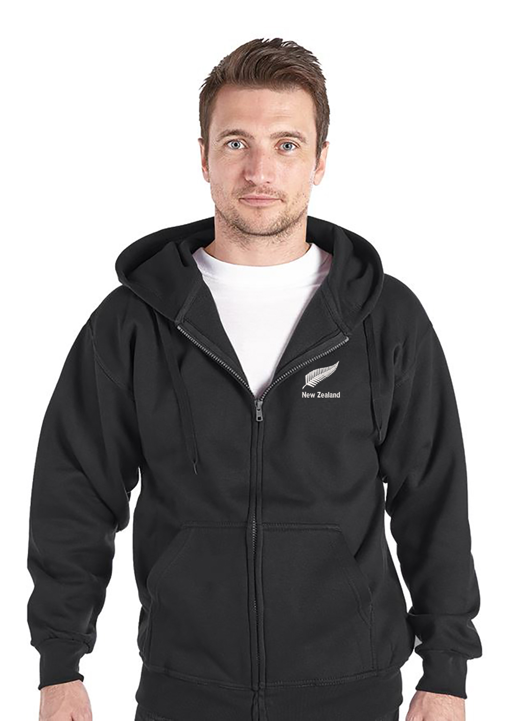 Embroidered New Zealand Black Hoody - Image 3