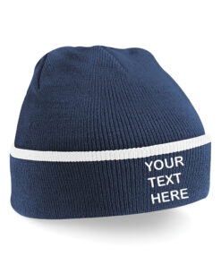 Personalised Navy Blue/White Teamwear Beanie