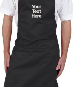 Personalised Black Bib Apron - No Pocket