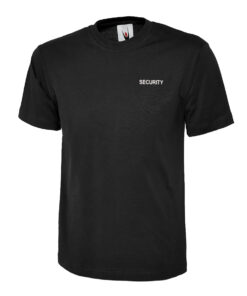 Embroidered SECURITY Black T-Shirt - Uneek