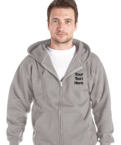Personalised Heather Grey Zipped Hoody