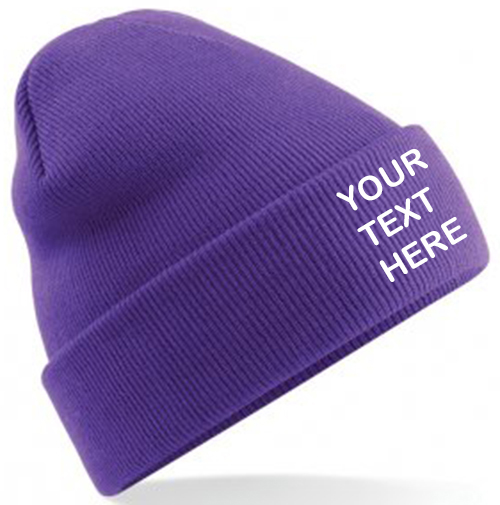 Personalised Purple Classic Beanie