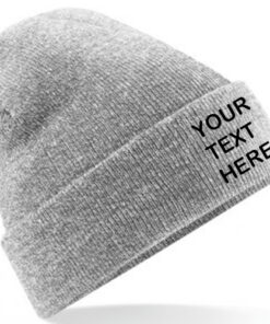 Personalised Heather Grey Classic Beanie