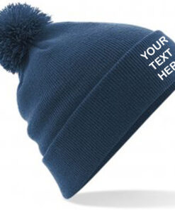 Personalised Petrol Blue PomPom Beanie