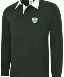 Embroidered Retro Ireland Design Rugby Shirt