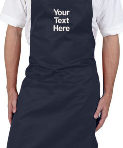 Personalised Navy Blue Bib Apron - No Pocket