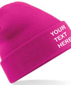 Personalised Fuchsia Pink Classic Beanie