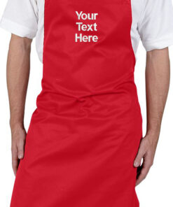Personalised Red Bib Apron - No Pocket