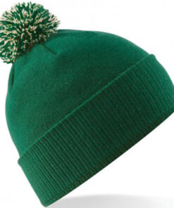 Alternative view of Personalised Bottle Green/Off White Contrast PomPom Beanie