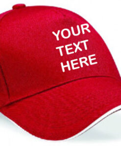 Personalised Red/White Ultimate 5 Panel Cap