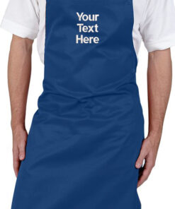 Personalised Royal Blue Bib Apron - No Pocket
