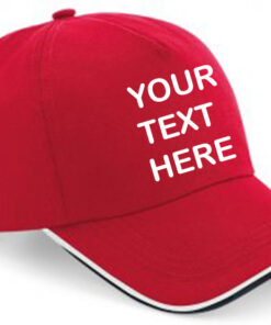 Personalised Red/White/Black Piped Cap