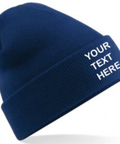 Personalised Oxford Navy Blue Classic Beanie
