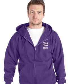 Personalised Purple Zipped Hoody