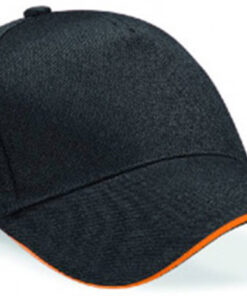Alternative view of Personalised Black/Orange Ultimate 5 Panel Cap