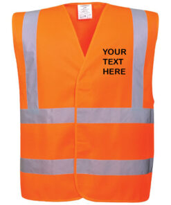 Personalised Hi-Vis Two Bib and Brace Vest - C470 Orange