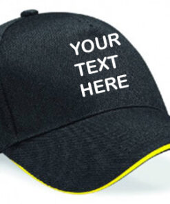 Personalised Black/Yellow Ultimate 5 Panel Cap